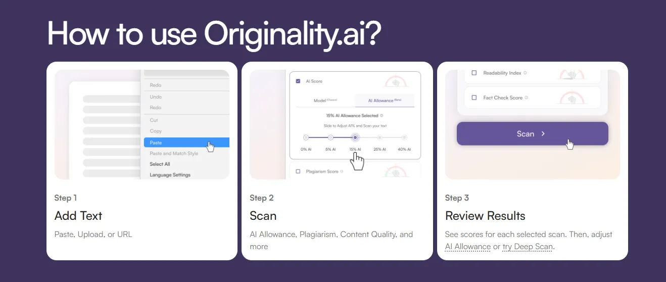 Originality.AI scan result with adjustable AI allowance