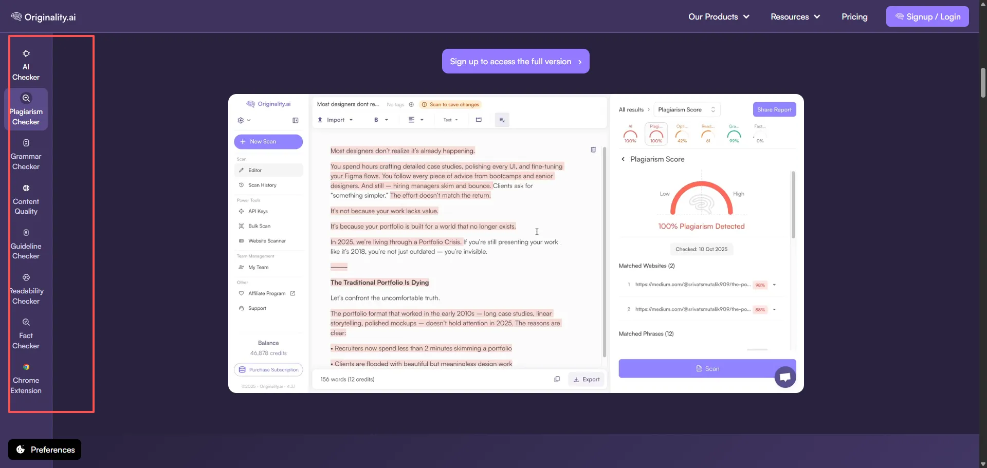 Originality.ai credit pricing tiers for writers and teams